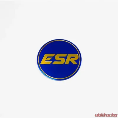 ESR Wheels SR08 Black Cap Blue Logo w/ Gold ESR - SR08LOGO-BLU-GLD-B