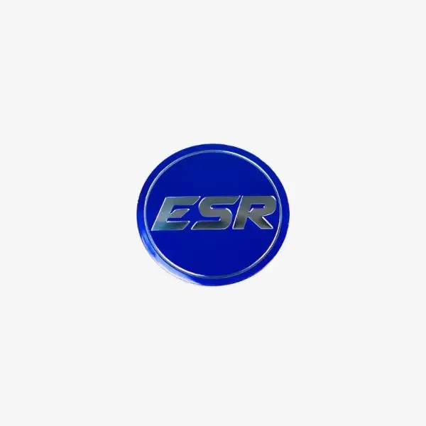 ESR Wheels SR08 Black Cap Blue Logo w/ Silver ESR - SR08LOGO-BLU-SLV-B