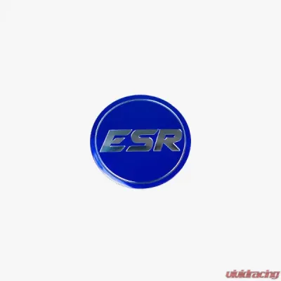 ESR Wheels SR08 Black Cap Blue Logo w/ Silver ESR - SR08LOGO-BLU-SLV-B
