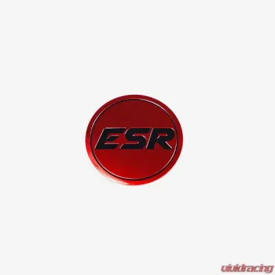 ESR Wheels SR08 Black Cap Red Logo w/ Black ESR - SR08LOGO-RED-BLK-B