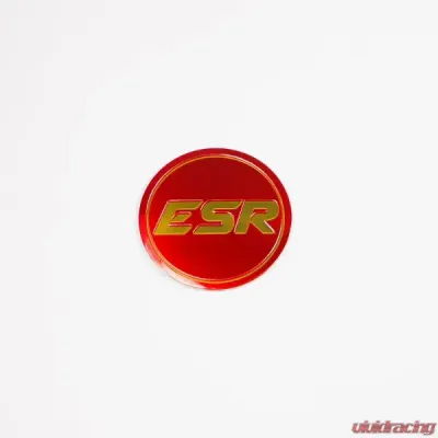 ESR Wheels SR08 Black Cap Red Logo w/ Gold ESR - SR08LOGO-RED-GLD-B