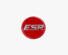 ESR Wheels SR08 Black Cap Red Logo w/ Silver ESR