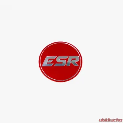 ESR Wheels SR08 Silver Cap Red Logo w/ Silver ESR - SR08LOGO-RED-SLV-S