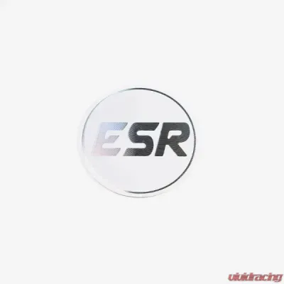 ESR Wheels SR08 Silver Cap White Logo w/ Silver ESR - SR08LOGO-WHT-SLV-S
