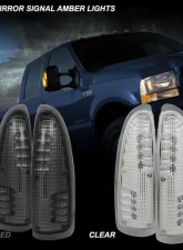 Xtune Clear Amber LED Mirror Signal Lens Ford Excursion | F-250 | F-350 | F-450 | F-550 2000-2007                                     - ACC-LED-FDSD99-MR-C - Image 4