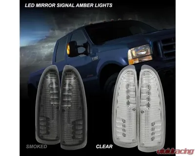 Xtune Clear Amber LED Mirror Signal Lens Ford Excursion | F-250 | F-350 | F-450 | F-550 2000-2007 - ACC-LED-FDSD99-MR-C
