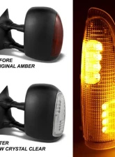 Xtune Clear Amber LED Mirror Signal Lens Ford Excursion | F-250 | F-350 | F-450 | F-550 2000-2007                                     - ACC-LED-FDSD99-MR-C - Image 5