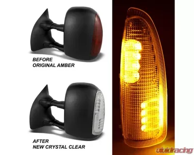 Xtune Clear Amber LED Mirror Signal Lens Ford Excursion | F-250 | F-350 | F-450 | F-550 2000-2007 - ACC-LED-FDSD99-MR-C