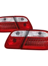 Xtune LED Tail Lights With Red Clear Lens Mercedes Benz W210 E-Class 1996-2002                                     - ALT-CL-MBW210-LED-RC - Image 10