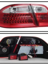 Xtune LED Tail Lights With Red Clear Lens Mercedes Benz W210 E-Class 1996-2002                                     - ALT-CL-MBW210-LED-RC - Image 2