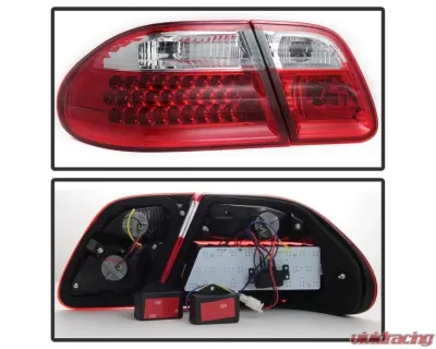 Xtune LED Tail Lights With Red Clear Lens Mercedes Benz W210 E-Class 1996-2002 - ALT-CL-MBW210-LED-RC