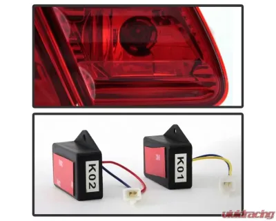 Xtune LED Tail Lights With Red Clear Lens Mercedes Benz W210 E-Class 1996-2002 - ALT-CL-MBW210-LED-RC