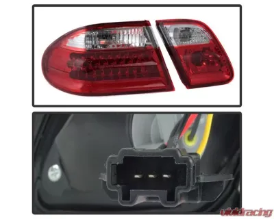 Xtune LED Tail Lights With Red Clear Lens Mercedes Benz W210 E-Class 1996-2002 - ALT-CL-MBW210-LED-RC