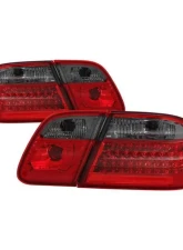 Xtune LED Tail Lights With Red Smoked Lens Mercedes Benz W210 E-Class 1996-2002                                     - ALT-CL-MBW210-LED-RSM - Image 10