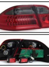 Xtune LED Tail Lights With Red Smoked Lens Mercedes Benz W210 E-Class 1996-2002                                     - ALT-CL-MBW210-LED-RSM - Image 2