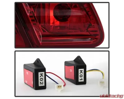 Xtune LED Tail Lights With Red Smoked Lens Mercedes Benz W210 E-Class 1996-2002 - ALT-CL-MBW210-LED-RSM
