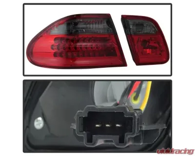 Xtune LED Tail Lights With Red Smoked Lens Mercedes Benz W210 E-Class 1996-2002 - ALT-CL-MBW210-LED-RSM