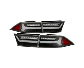 Xtune 4pcs Black Light Bar LED Tail Lights Acura TSX 2006-2008