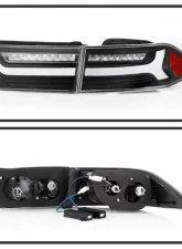 Xtune 4pcs Black Light Bar LED Tail Lights Acura TSX 2006-2008                                     - ALT-JH-ATSX06-LBLED-BK - Image 2