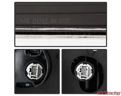 Xtune 4pcs Black Light Bar LED Tail Lights Acura TSX 2006-2008 - ALT-JH-ATSX06-LBLED-BK