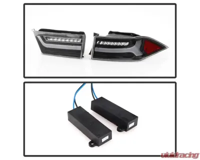 Xtune 4pcs Black Light Bar LED Tail Lights Acura TSX 2006-2008 - ALT-JH-ATSX06-LBLED-BK