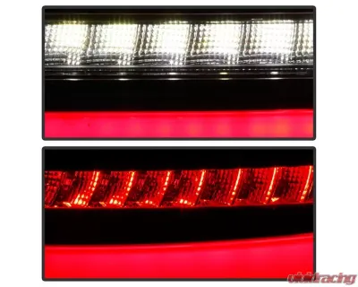 Xtune 4pcs Black Light Bar LED Tail Lights Acura TSX 2006-2008 - ALT-JH-ATSX06-LBLED-BK