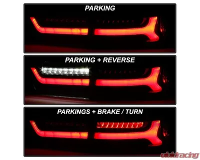 Xtune 4pcs Black Light Bar LED Tail Lights Acura TSX 2006-2008 - ALT-JH-ATSX06-LBLED-BK