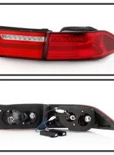 Xtune 4pcs Red Clear Light Bar LED Tail Lights Acura TSX 2006-2008                                     - ALT-JH-ATSX06-LBLED-RC - Image 2