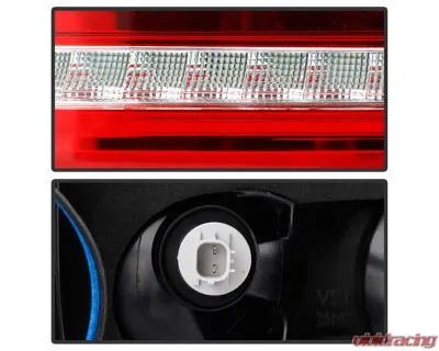 Xtune 4pcs Red Clear Light Bar LED Tail Lights Acura TSX 2006-2008 - ALT-JH-ATSX06-LBLED-RC