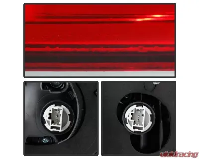 Xtune 4pcs Red Clear Light Bar LED Tail Lights Acura TSX 2006-2008 - ALT-JH-ATSX06-LBLED-RC