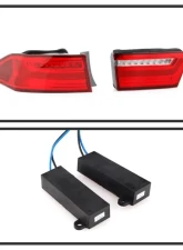 Xtune 4pcs Red Clear Light Bar LED Tail Lights Acura TSX 2006-2008                                     - ALT-JH-ATSX06-LBLED-RC - Image 6
