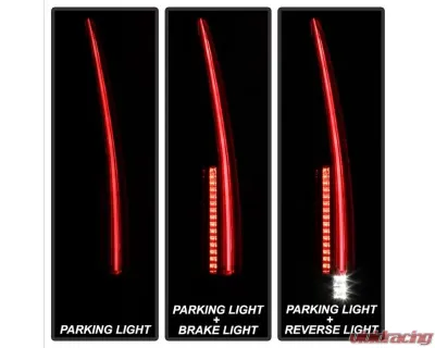 Xtune 2in1 LED Tail Lights With Black Lens Cadillac Escalade 2007-2014 - ALT-JH-CAESC07-2IN1LED-BK
