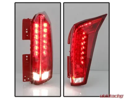 Xtune Full LED Tail Lights With Red Lens Cadillac SRX 2010-2016 - ALT-JH-CASRX10-LED-RD