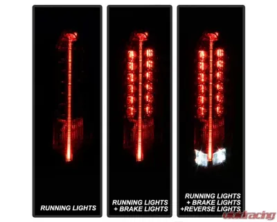 Xtune Full LED Tail Lights With Red Lens Cadillac SRX 2010-2016 - ALT-JH-CASRX10-LED-RD