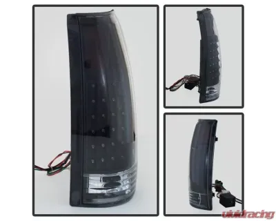 Xtune LED Tail Lights With Black Lens Cadillac Escalade | Chevrolet | GMC 1988-2000 - ALT-JH-CCK88-LED-BK