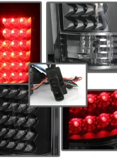 Xtune LED Tail Lights With Black Lens Cadillac Escalade | Chevrolet | GMC 1988-2000                                     - ALT-JH-CCK88-LED-BK - Image 6