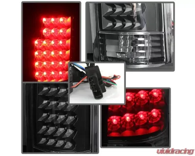 Xtune LED Tail Lights With Black Lens Cadillac Escalade | Chevrolet | GMC 1988-2000 - ALT-JH-CCK88-LED-BK