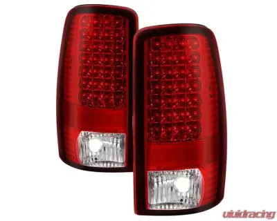 Xtune Euro Style Tail Lights With Red Clear Lens Chevrolet Suburban | Tahoe | GMC Yukon | Denali 2000-2006 - ALT-JH-CD00-LED-RC