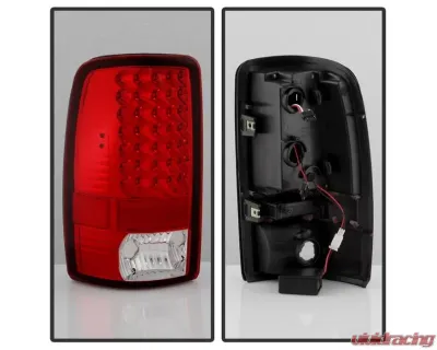 Xtune Euro Style Tail Lights With Red Clear Lens Chevrolet Suburban | Tahoe | GMC Yukon | Denali 2000-2006 - ALT-JH-CD00-LED-RC