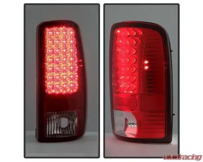 Xtune Euro Style Tail Lights With Red Clear Lens Chevrolet Suburban | Tahoe | GMC Yukon | Denali 2000-2006 - ALT-JH-CD00-LED-RC