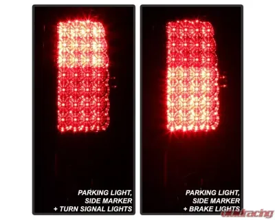 Xtune Euro Style Tail Lights With Red Clear Lens Chevrolet Suburban | Tahoe | GMC Yukon | Denali 2000-2006 - ALT-JH-CD00-LED-RC