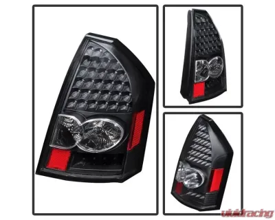 Xtune LED Tail Lights With Black Lens Chrysler 300 2005-2007 - ALT-JH-CHR305-LED-BK
