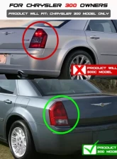 Xtune LED Tail Lights With Black Lens Chrysler 300 2005-2007                                     - ALT-JH-CHR305-LED-BK - Image 6