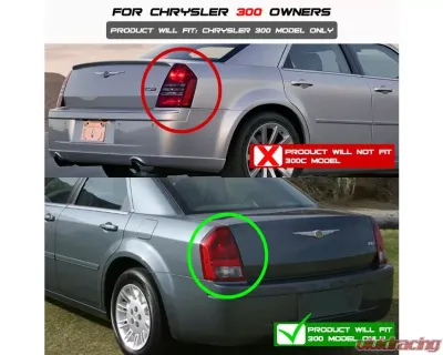 Xtune LED Tail Lights With Black Lens Chrysler 300 2005-2007 - ALT-JH-CHR305-LED-BK
