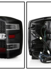 Xtune LED Tail Lights With Black Lens Chevrolet Silverado | GMC Sierra 2014-2019                                     - ALT-JH-CS14-LED-BK - Image 2