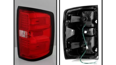 Xtune LED Tail Lights With Red Clear Lens Chevrolet Silverado | GMC Sierra 2014-2019                                     - ALT-JH-CS14-LED-RC - Image 2