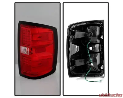 Xtune LED Tail Lights With Red Clear Lens Chevrolet Silverado | GMC Sierra 2014-2019 - ALT-JH-CS14-LED-RC