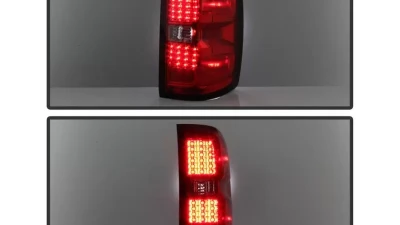 Xtune LED Tail Lights With Red Clear Lens Chevrolet Silverado | GMC Sierra 2014-2019                                     - ALT-JH-CS14-LED-RC - Image 8