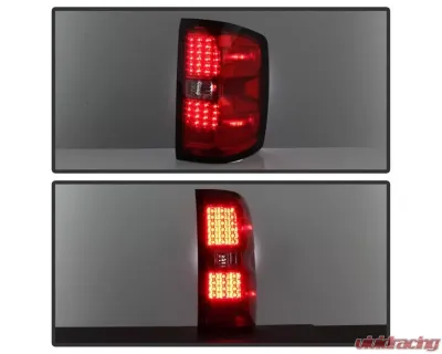Xtune LED Tail Lights With Red Clear Lens Chevrolet Silverado | GMC Sierra 2014-2019 - ALT-JH-CS14-LED-RC