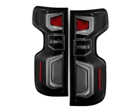 Xtune Halogen Model Light Bar LED Tail Lights With Black Lens Chevrolet Silverado 2019-2020